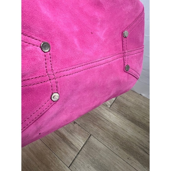 Tiffany & Co. Suede Leather Bucket Bag Pink‎ Metallic Trim Designer Tote - Picture 9 of 15